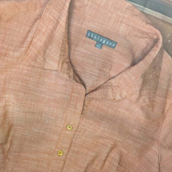 Sharagano Collared Short Tie Waist Dress Size 14 - Picture 5 of 8